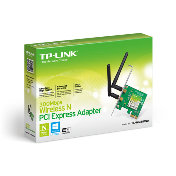 کارت شبکه وایرلس PCI Express دو آنتن تی پی لینک TP-LINK TL-WN881ND