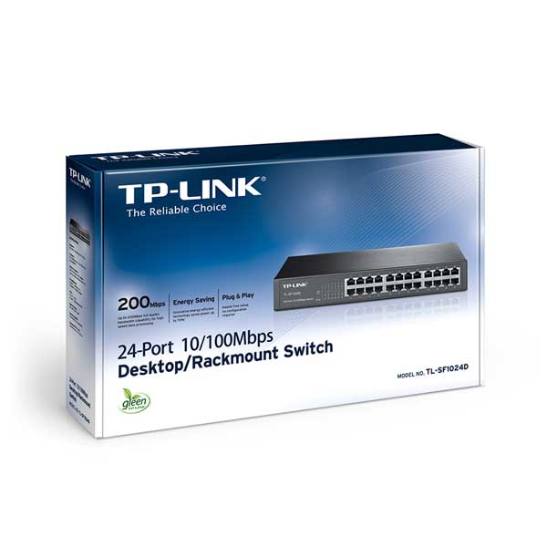سوئیچ 24 پورت اترنت غیر مدیریتی دسکتاپ،رکمونت تی پی لینک TP-LINK TL-SF1024D