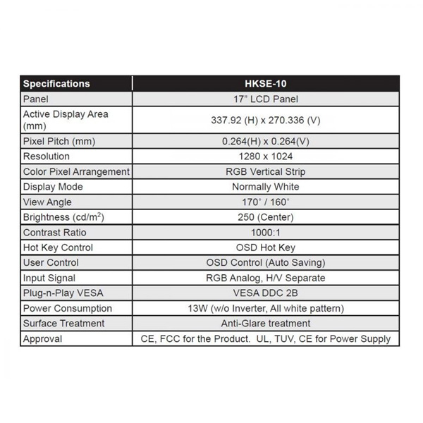ال سی دی کنسول 17 اینچ مدل HKSE-10 برند Rextron با سوئیچ 8 پورت PS/2–USB/VGA