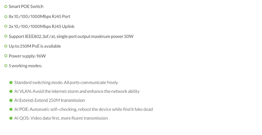 سوئیچ 8 پورت گیگ PoE هوشمند ایزی گیگز SWU-1401-10GP easyGIGS